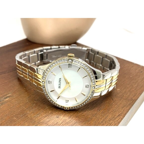 Bulova Women\'s Watch 98L273 Mother of Pearl Dial Two Tone Stainless Steel 32mm main image 7